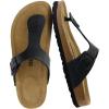 image:imageCUSHIONAIRE Leah Thong Womens Sandals  Cork Footbed Flip Flops for Women with Memory Foam and Adjustable Buckle StrapBlack Oily