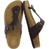 image:imageCUSHIONAIRE Leah Thong Womens Sandals  Cork Footbed Flip Flops for Women with Memory Foam and Adjustable Buckle StrapBrown Nappa