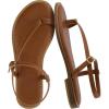 image:imageCUSHIONAIRE Life Strappy Flat Thong Sandals for Women with Toe Loop Memory Foam and Adjustable Ankle Strap Womens SandalsWhiskey