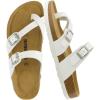 image:imageCUSHIONAIRE Luna Sandals for Women Cork Footbed Womens Sandals for Summer Comfort with Adjustable Straps Wide Width AvailableWhite