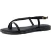 image:imageCUSHIONAIRE Luxor Sandals for Women Strappy Flat Thong Womens Sandals with Adjustable Ankle Strap and Memory FoamBlack