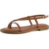 image:imageCUSHIONAIRE Luxor Sandals for Women Strappy Flat Thong Womens Sandals with Adjustable Ankle Strap and Memory FoamCognac