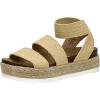 image:imageCUSHIONAIRE Mandy Wedge Sandals for Women  Strappy Platform Sandals with Arch Support Cute Summer EspadrilleStyle Platform Dressy SlipOnRaffia