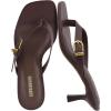 image:imageCUSHIONAIRE Marlin Low Kitten Heels for Women Thong Style Dressy Heeled Womens Sandals with Adjustable Buckle ClosureChocolate