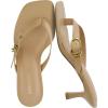 image:imageCUSHIONAIRE Marlin Low Kitten Heels for Women Thong Style Dressy Heeled Womens Sandals with Adjustable Buckle ClosureTan
