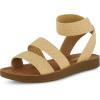 image:imageCUSHIONAIRE Womens Indego Stretch SandalNatural Raffia Gore