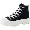 image:imageCUSHIONAIRE Womens Vespa high top Canvas Sneaker Memory Foam and Side ZipperBlackWhite Zip