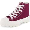 image:imageCUSHIONAIRE Womens Vespa high top Canvas Sneaker Memory Foam and Side ZipperBurgundy Zip