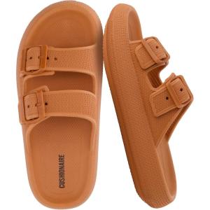 image:imageCUSHIONAIRE Fame Pillow Recovery Sandals for Women Adjustable Double Buckle Waterproof EVA Cloud Slides for WomenOrange