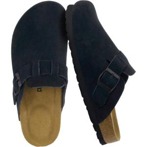 image:imageCUSHIONAIRE Hana  Genuine Leather Suede Classic Clog Womens Shoes  Slip On Mule Comfortable Shoes for WomenBlack
