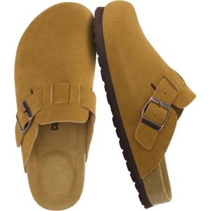 image:imageCUSHIONAIRE Hana  Genuine Leather Suede Classic Clog Womens Shoes  Slip On Mule Comfortable Shoes for WomenCamel