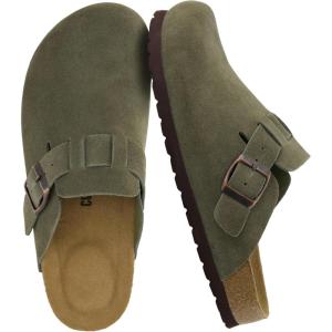 image:imageCUSHIONAIRE Hana  Genuine Leather Suede Classic Clog Womens Shoes  Slip On Mule Comfortable Shoes for WomenKhaki