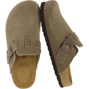 image:imageCUSHIONAIRE Hana  Genuine Leather Suede Classic Clog Womens Shoes  Slip On Mule Comfortable Shoes for WomenMoss