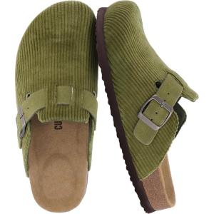 image:imageCUSHIONAIRE Hana Womens Clogs  Comfortable Vegan Suede Clogs for Women  Slip On Potato Shoes with Cork Footbed amp Arch Support  Memory Foam Wide Widths AvailableKhaki Corduroy