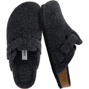 image:imageCUSHIONAIRE Hana Womens Clogs  Comfortable Vegan Suede Clogs for Women  Slip On Potato Shoes with Cork Footbed amp Arch Support  Memory Foam Wide Widths AvailableCharcoal Wool