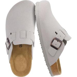 image:imageCUSHIONAIRE Hana Womens Clogs  Comfortable Vegan Suede Clogs for Women  Slip On Potato Shoes with Cork Footbed amp Arch Support  Memory Foam Wide Widths AvailableIvory Vegan Suede