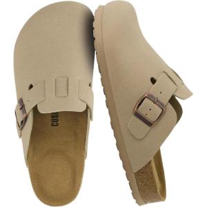 image:imageCUSHIONAIRE Hana Womens Clogs  Comfortable Vegan Suede Clogs for Women  Slip On Potato Shoes with Cork Footbed amp Arch Support  Memory Foam Wide Widths AvailableSand Vegan Suede