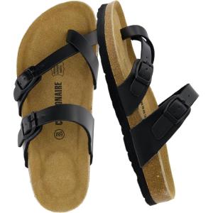image:imageCUSHIONAIRE Luna Sandals for Women Cork Footbed Womens Sandals for Summer Comfort with Adjustable Straps Wide Width AvailableBlack Oily