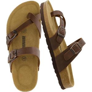 image:imageCUSHIONAIRE Luna Sandals for Women Cork Footbed Womens Sandals for Summer Comfort with Adjustable Straps Wide Width AvailableBrown Oily