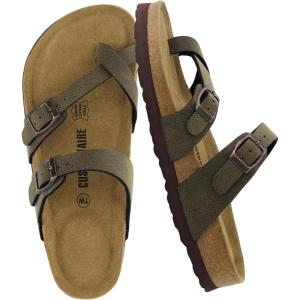 image:imageCUSHIONAIRE Luna Sandals for Women Cork Footbed Womens Sandals for Summer Comfort with Adjustable Straps Wide Width AvailableBrown Rugged