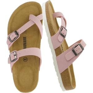 image:imageCUSHIONAIRE Luna Sandals for Women Cork Footbed Womens Sandals for Summer Comfort with Adjustable Straps Wide Width AvailablePink Vegan Suede