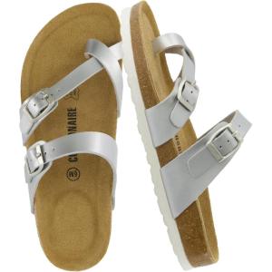 image:imageCUSHIONAIRE Luna Sandals for Women Cork Footbed Womens Sandals for Summer Comfort with Adjustable Straps Wide Width AvailableSilver