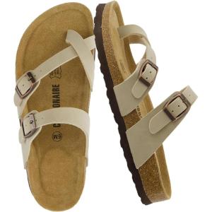 image:imageCUSHIONAIRE Luna Sandals for Women Cork Footbed Womens Sandals for Summer Comfort with Adjustable Straps Wide Width AvailableStone