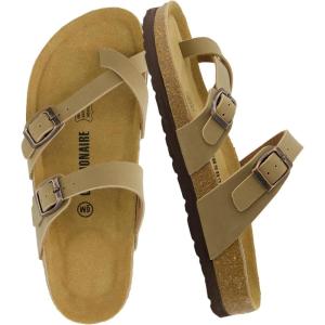 image:imageCUSHIONAIRE Luna Sandals for Women Cork Footbed Womens Sandals for Summer Comfort with Adjustable Straps Wide Width AvailableTaupe