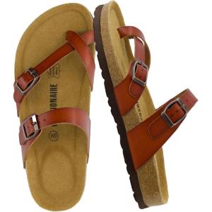 image:imageCUSHIONAIRE Luna Sandals for Women Cork Footbed Womens Sandals for Summer Comfort with Adjustable Straps Wide Width AvailableWhiskey