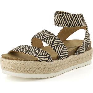 image:imageCUSHIONAIRE Mandy Wedge Sandals for Women  Strappy Platform Sandals with Arch Support Cute Summer EspadrilleStyle Platform Dressy SlipOnBT Raffia