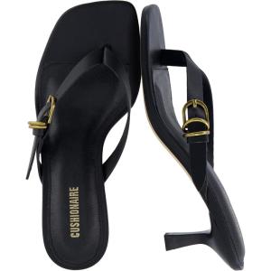 image:imageCUSHIONAIRE Marlin Low Kitten Heels for Women Thong Style Dressy Heeled Womens Sandals with Adjustable Buckle ClosureBlack