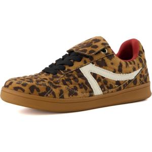 image:imageCUSHIONAIRE Womens Astro Retro Sneaker LaceUp Design Memory Foam Wide Widths AvailableLeopard Microsuede