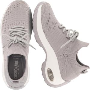 image:imageCUSHIONAIRE Womens Blaze Stretch Knit Slip on lace Sneaker Memory Foam amp LiteSole TechnologyGreyWhite