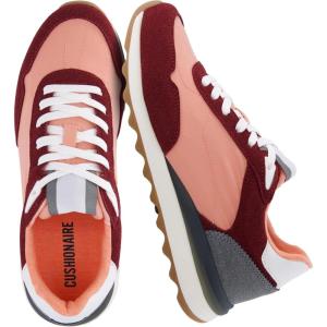 image:imageCUSHIONAIRE Womens Kicks lace up Nylon Sneaker Comfort Foam Wide Widths AvailableSalmonBurgundy