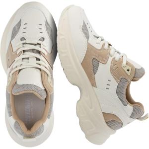 image:imageCUSHIONAIRE Womens Strike Chunky Sneaker Memory Foam Wide Widths AvailableWhiteTan