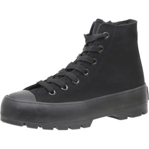 image:imageCUSHIONAIRE Womens Vespa high top Canvas Sneaker Memory Foam and Side ZipperBlackBlack Zip