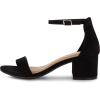 image:imageCUSHIONAIRE Alba Mid Block Heel Dress Shoes for Women  Open Toe Ankle Strap Heeled Womens Sandals with Memory Foam ComfortBlack Suede