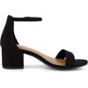 image:imageCUSHIONAIRE Alba Mid Block Heel Dress Shoes for Women  Open Toe Ankle Strap Heeled Womens Sandals with Memory Foam ComfortBlack Suede