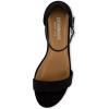 image:imageCUSHIONAIRE Alba Mid Block Heel Dress Shoes for Women  Open Toe Ankle Strap Heeled Womens Sandals with Memory Foam ComfortBlack Suede
