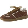 image:imageCUSHIONAIRE Belinda Womens Lace Detail Casual Sneakers  Elegant Ribbon LaceUp Shoes with Memory FoamBrown