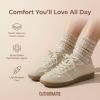 image:imageCUSHIONAIRE Belinda Womens Lace Detail Casual Sneakers  Elegant Ribbon LaceUp Shoes with Memory FoamIvory Vegan Suede