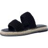 image:imageCUSHIONAIRE Bhendi Womens Espadrille Slide Sandal  Faux Leather Double Strap with JuteWrapped Sole amp Cushioned FootbedBlack Fabric