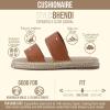 image:imageCUSHIONAIRE Bhendi Womens Espadrille Slide Sandal  Faux Leather Double Strap with JuteWrapped Sole amp Cushioned FootbedCognac