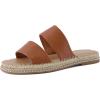 image:imageCUSHIONAIRE Bhendi Womens Espadrille Slide Sandal  Faux Leather Double Strap with JuteWrapped Sole amp Cushioned FootbedCognac