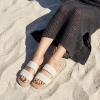 image:imageCUSHIONAIRE Bhendi Womens Espadrille Slide Sandal  Faux Leather Double Strap with JuteWrapped Sole amp Cushioned FootbedCream