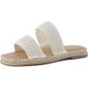 image:imageCUSHIONAIRE Bhendi Womens Espadrille Slide Sandal  Faux Leather Double Strap with JuteWrapped Sole amp Cushioned FootbedCream