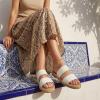 image:imageCUSHIONAIRE Bhendi Womens Espadrille Slide Sandal  Faux Leather Double Strap with JuteWrapped Sole amp Cushioned FootbedIvory