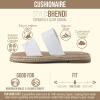 image:imageCUSHIONAIRE Bhendi Womens Espadrille Slide Sandal  Faux Leather Double Strap with JuteWrapped Sole amp Cushioned FootbedIvory