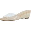 image:imageCUSHIONAIRE Brit Dress Wedge Sandals for Women Clear SlipOn Espadrille Heels with Soft Memory Foam ComfortClear