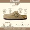 image:imageCUSHIONAIRE Canoe Genuine Suede Clogs for Women Footwear with Moc Toe Design  Casual Slip On Womens ShoesBeige
